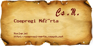 Csepregi Márta névjegykártya
